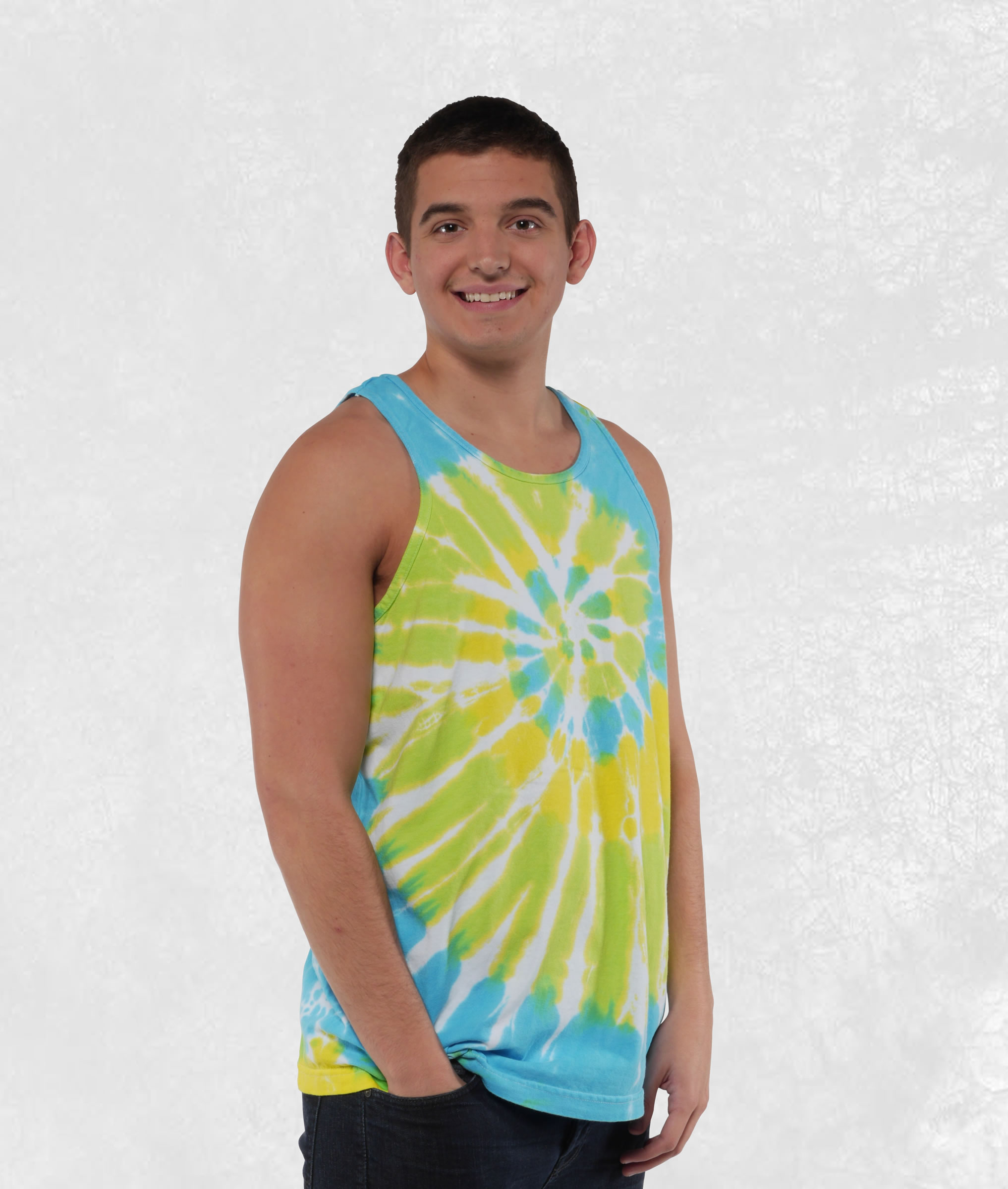 Wholesale direct neon tie dye tank tops in adult sizes